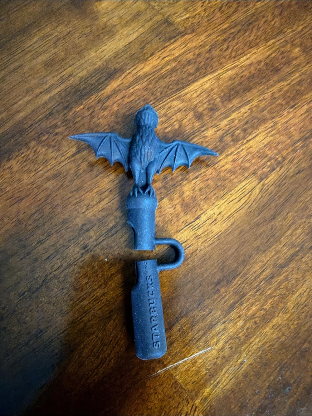 Starbucks Disney Haunted Mansion Black Bat Silicone Straw Topper